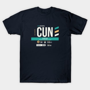 Cancun (CUN) Airport Code Baggage Tag T-Shirt